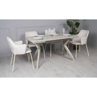 Стіл ДАВОН беж мат 1400/2000×750 ноги шампань