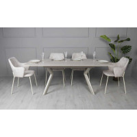 Стіл ДАВОН беж мат 1400/2000×750 ноги шампань