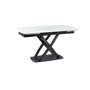 Стіл Піано обідній розкладний 1400/2000х900х750 білий глянець ноги чорні