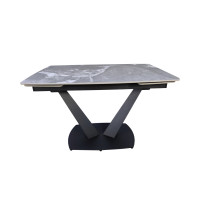 Стіл САЙМОН сірий глянець 1200/1800×800×750 чорні ноги