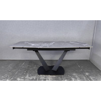 Стіл САЙМОН сірий глянець 1200/1800×800×750 чорні ноги