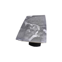 Стіл САЙМОН сірий глянець 1200/1800×800×750 чорні ноги