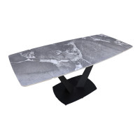 Стіл САЙМОН сірий глянець 1200/1800×800×750 чорні ноги