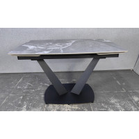 Стіл САЙМОН сірий глянець 1200/1800×800×750 чорні ноги