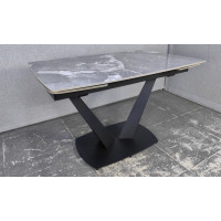 Стіл САЙМОН сірий глянець 1200/1800×800×750 чорні ноги