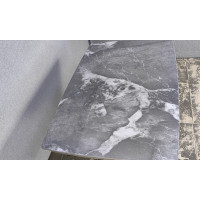 Стіл САЙМОН сірий глянець 1200/1800×800×750 чорні ноги