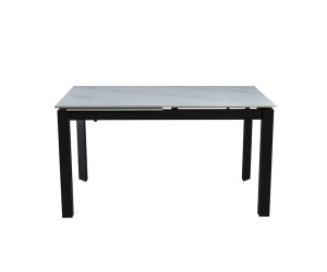 Стіл ЛАРС білий мат 1400/2000×750 чорні ноги