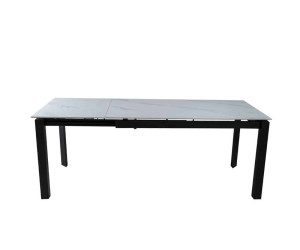 Стіл ЛАРС білий мат 1400/2000×750 чорні ноги