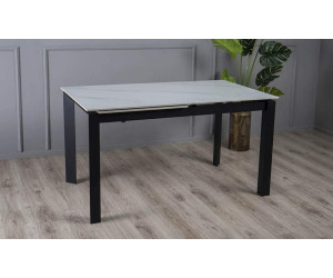 Стіл ЛАРС білий мат 1400/2000×750 чорні ноги