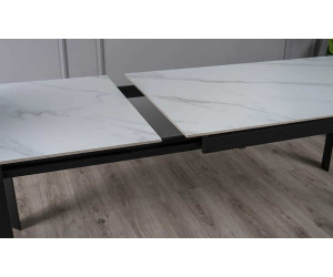 Стіл ЛАРС білий мат 1400/2000×750 чорні ноги