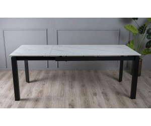 Стіл ЛАРС білий мат 1400/2000×750 чорні ноги