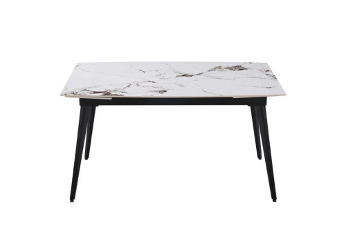 Стіл ЛЮКС білий глянець 1200/1800х800х760 чорні ноги