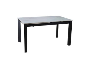 Стіл ЛАРС білий мат 1200/1700×750 чорні ноги