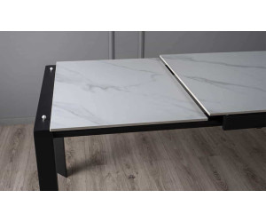 Стіл ЛАРС білий мат 1200/1700×750 чорні ноги