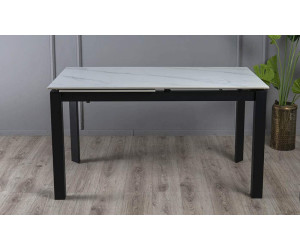 Стіл ЛАРС білий мат 1200/1700×750 чорні ноги