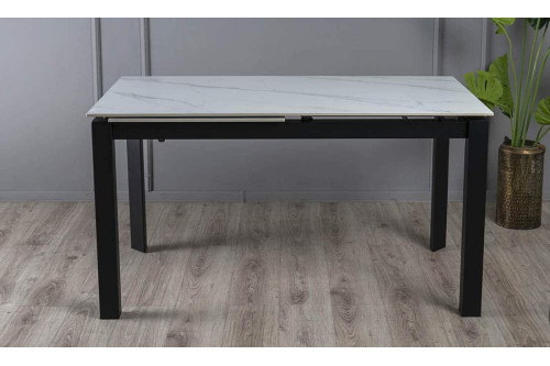 Стіл ЛАРС білий мат 1200/1700×750 чорні ноги