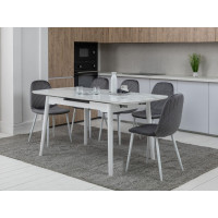 Стілець N-170 сірий велюр + білий