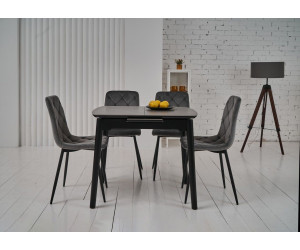 Стілець N-41 темно-сірий велюр + чорний