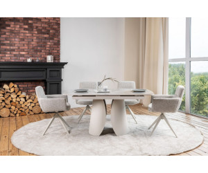 Стілець поворотний R-185 сивий + білий