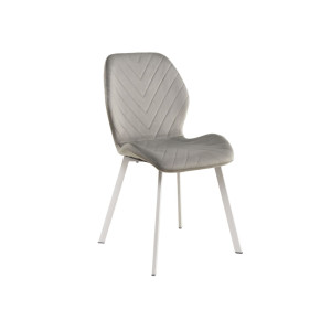 Стілець N-54 світло-сірий велюр + білий