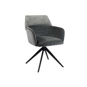 Стілець поворотний R-165 попільний + чорний