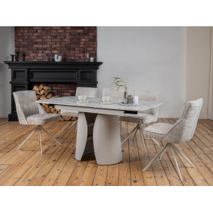 Керамічний стіл Лунаріо TML-1322 клауді грей + айворі