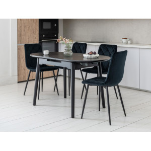 Керамічний стіл TM-85 чорний онікс + чорний