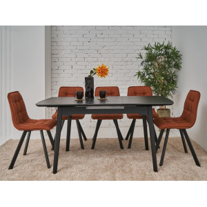 Керамічний стіл TM-76 чорний онікс + чорний