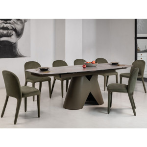 Керамічний стіл Паріс TML-997 айрон бронз + коричневий