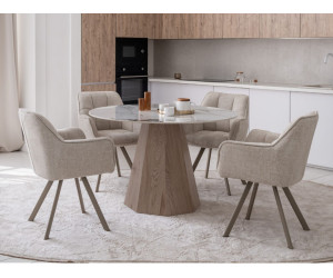 Керамічний стіл Квінто TM-300 голден сенд + дуб