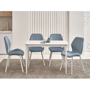 Обідній керамічний стіл TM-110 білий мармур + білий в меблі Blick 