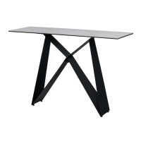 Консоль "Бруно" білий мармур + чорний