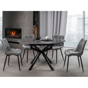 Керамічний стіл Офелія TML-1250 спайдер грей + чорний  в меблі Blick 