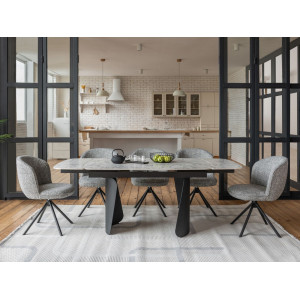 Керамічний стіл Нардо TML-1270 клауді грей + чорний