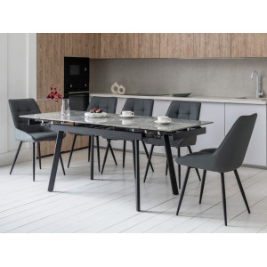 Керамічний стіл TM-98-1 б'янко каррара грей + чорний