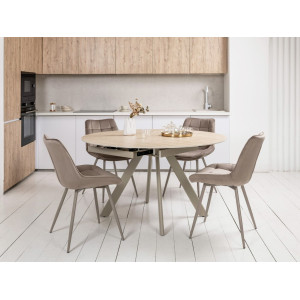 Керамічний стіл Сієна TML-1240 римський траветрін + капучино