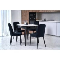 Керамічний стіл TM-85 білий мармур + чорний