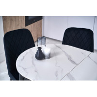 Керамічний стіл TM-85 білий мармур + чорний