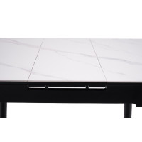 Керамічний стіл TM-85 білий мармур + чорний