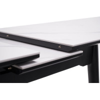 Керамічний стіл TM-85 білий мармур + чорний