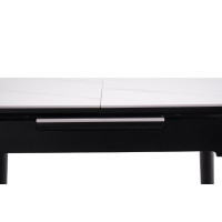 Керамічний стіл TM-85 білий мармур + чорний