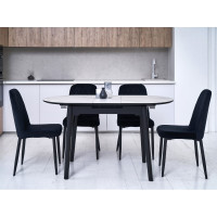 Керамічний стіл TM-85 білий мармур + чорний