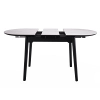Керамічний стіл TM-85 білий мармур + чорний