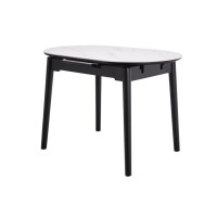 Керамічний стіл TM-85 білий мармур + чорний