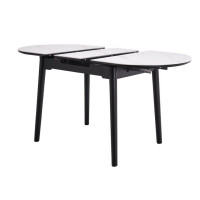 Керамічний стіл TM-85 білий мармур + чорний
