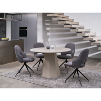 Стіл круглий поліуретановий МДФ TM-200 теплий пісок