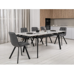 Керамічний стіл TM-98 білий мармур + чорний