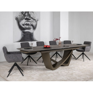 Керамічний стіл Беатріче TML-994 неро зебрано + коричневий