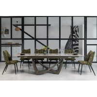 Керамічний стіл Беатріче TML-995 тайгер травертін + коричневий