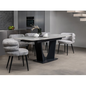 Керамічний стіл Феліче TML-1000-1 клауді грей + чорний  в меблі Blick 